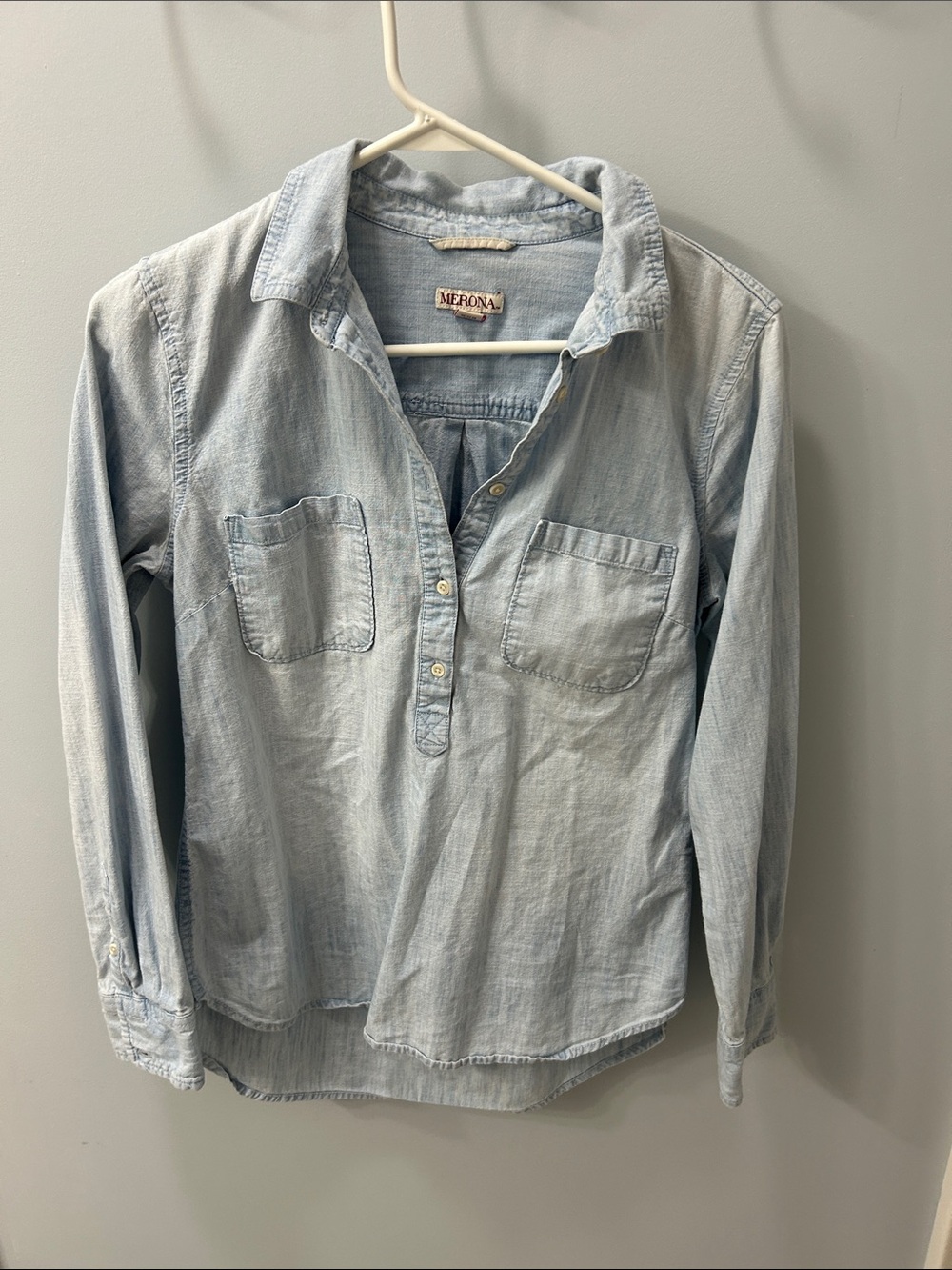 Merona Light Blue Chambray Popover Shirt